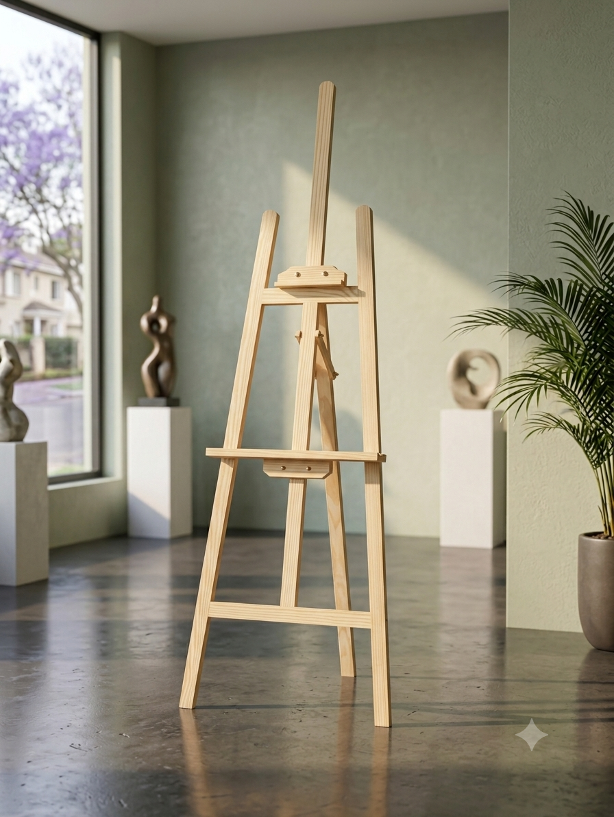 Professional A-Frame Wooden Easel Stand for Art, Studio, and Event Displays