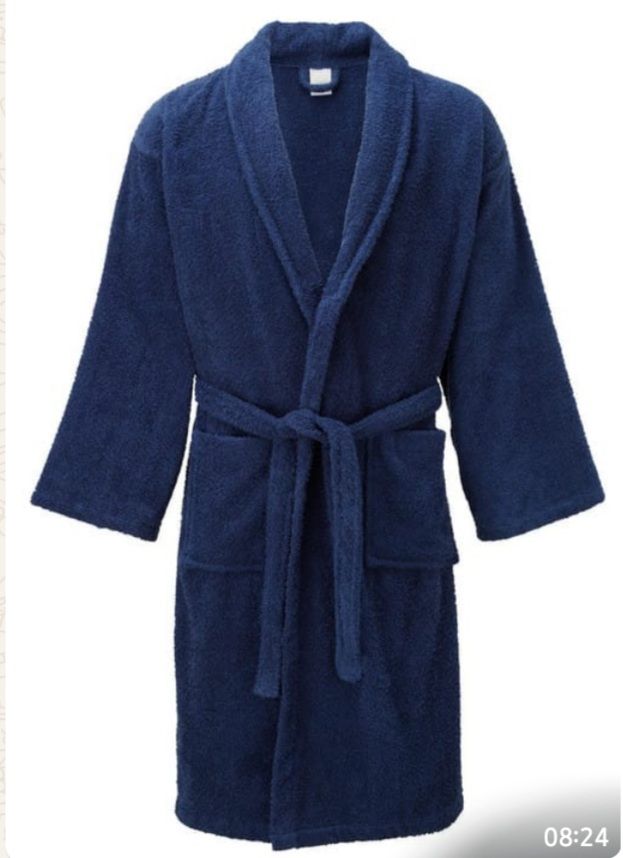 Bathrobes Fleece Bathrobe Long Shawl Collar Unisex Bathrobe