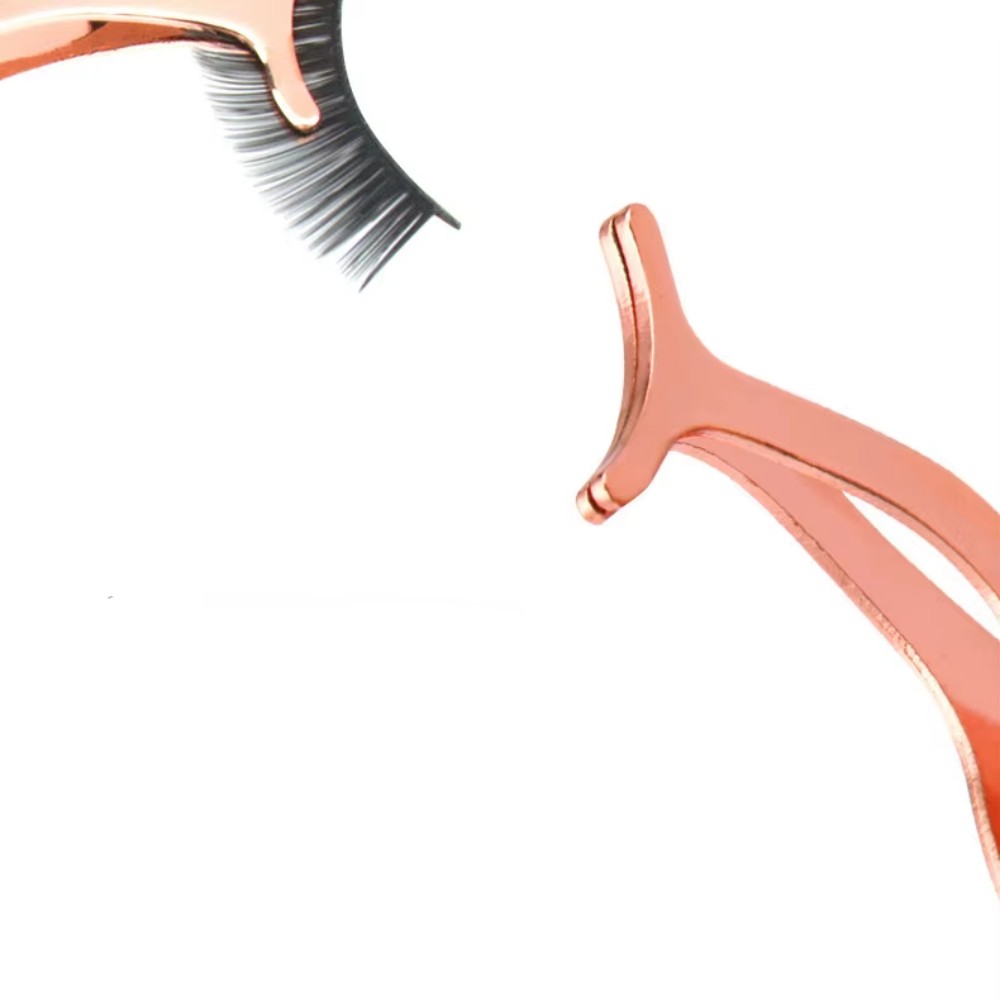 High-quality Stainless Steel Eyelash Curler 3-piece Set Gold Eyelash Extensions Tweezers Small Scissors Eyebrow Curler Includes view 7