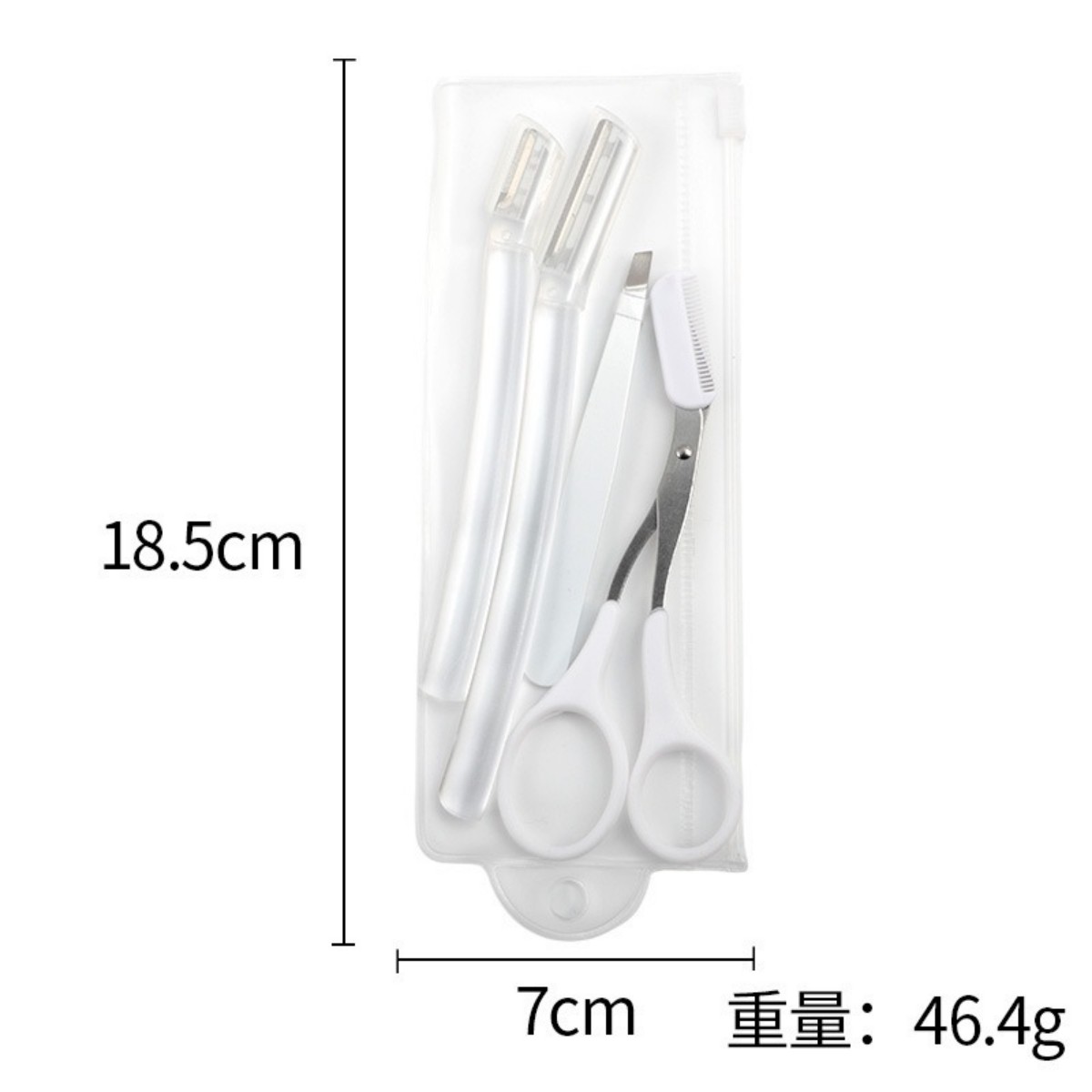 3pcs/4pcs Pink Eco-friendly Personal Care Beauty Makeup Kit Slanted Tip Tweezers Stainless Steel Scissor Razor for Eyebrow Grooming view 9