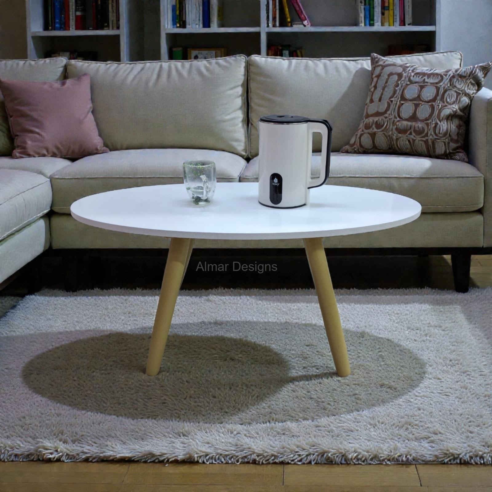 Shee Nordic Oval Coffee Table Elegant Modern Design With Premium Finish, Stylish Living Room Centerpiece & Confident Home Décor