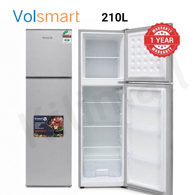 Volsmart 210L Fridge Freezer VL-BCD210 Energy Saving Double Doors Refrigerator