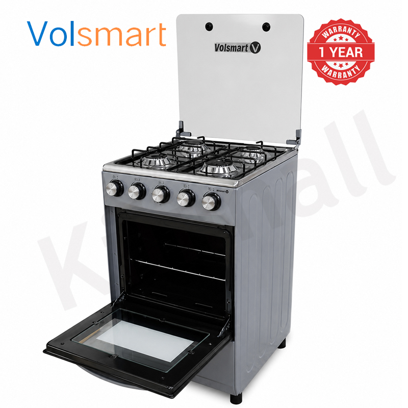 Volsmart 4 Gas Cooker + Gas Oven 4 Burners GVS-580 Free Standing Gas Cooker Cooking Range with 60L Oven