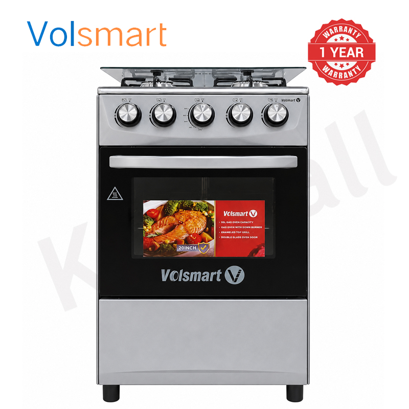 Volsmart 4 Gas Cooker + Gas Oven 4 Burners GVS-580 Free Standing Gas Cooker Cooking Range with 60L Oven