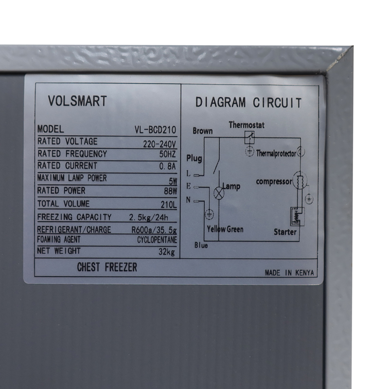 Volsmart 210L Fridge Freezer VL-BCD210 Energy Saving Double Doors Refrigerator