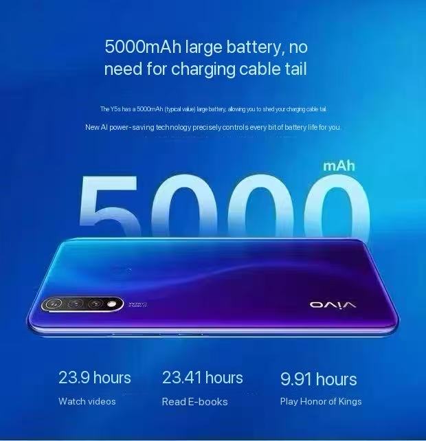 Refurbished Vivo Y19  Vivo  Y5S smartphone  6GB RAM + 128GB storage  5000mAh large-capacity battery  6.53-inch HD screen  16MP ultra-clear triple camera  suitable for daily use  live streaming