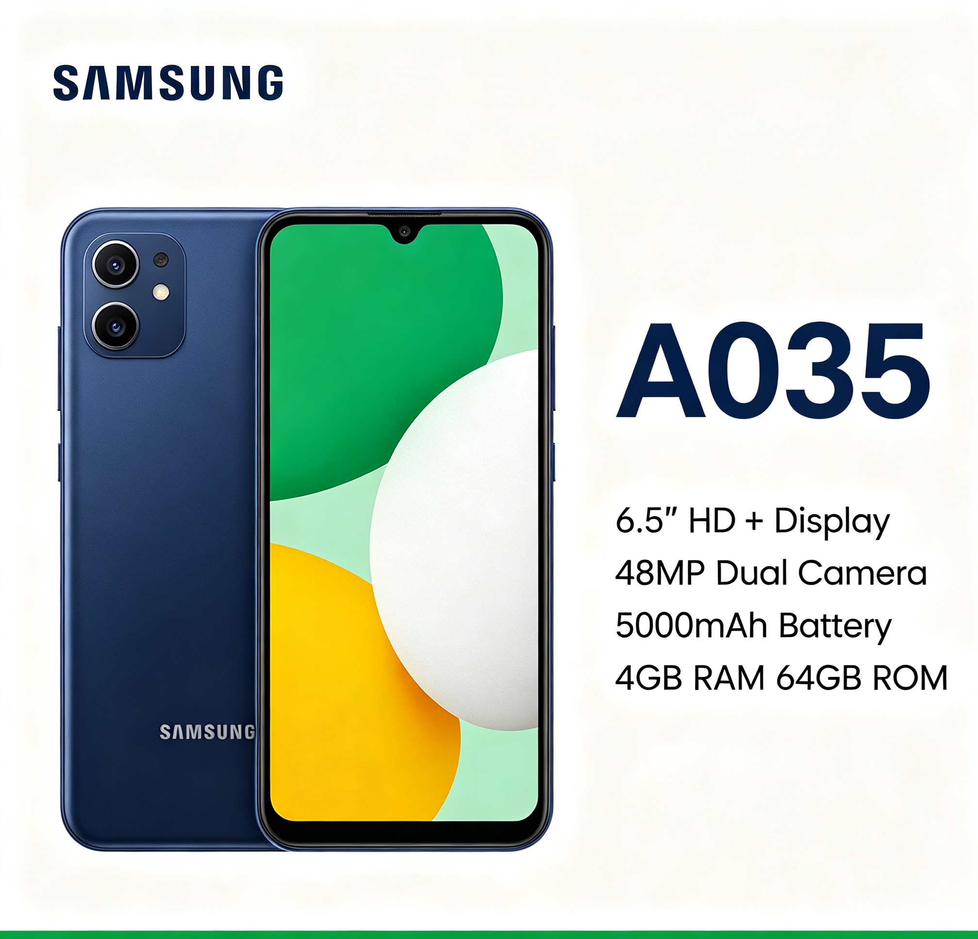 Refurbished Samsung A03   samsung A035   6.5-inch screen  LCD waterdrop display  5000mAh big battery  dual SIM smartphone