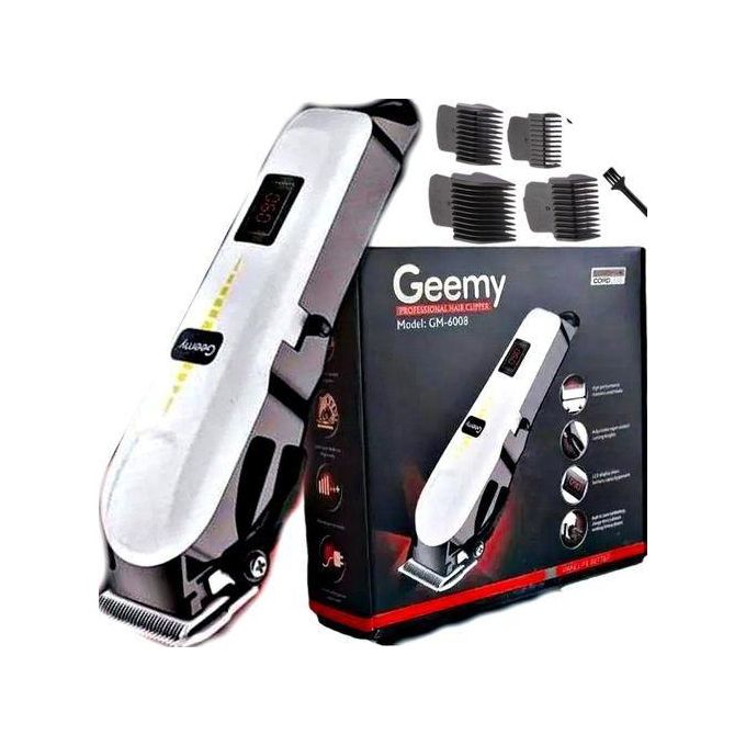 Geemy Rechargeable Cordless Shaving Machine With Indicator + Free Corded 5 Way Extension