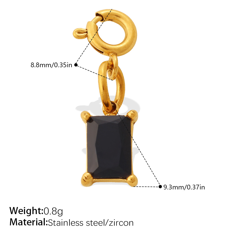 Stainless Steel Spring Ring Clasp with Zircon Clover Charm, 18K Gold Plated, Detachable DIY Jewelry Connector for Bracelet Necklace Making