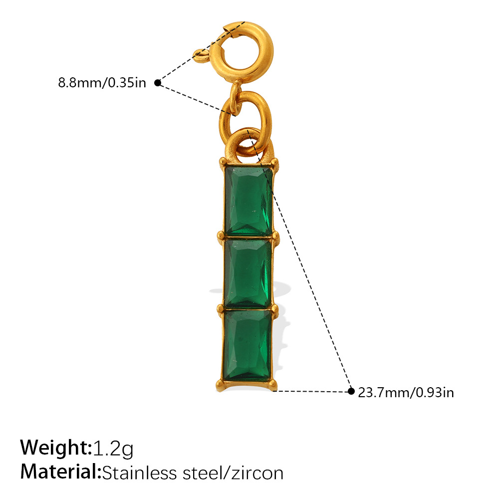 Stainless Steel Spring Ring Clasp with Zircon Clover Charm, 18K Gold Plated, Detachable DIY Jewelry Connector for Bracelet Necklace Making