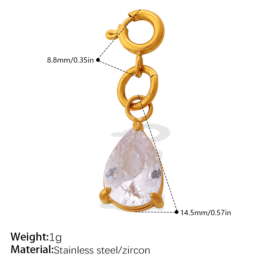 Stainless Steel Spring Ring Clasp with Zircon Clover Charm, 18K Gold Plated, Detachable DIY Jewelry Connector for Bracelet Necklace Making