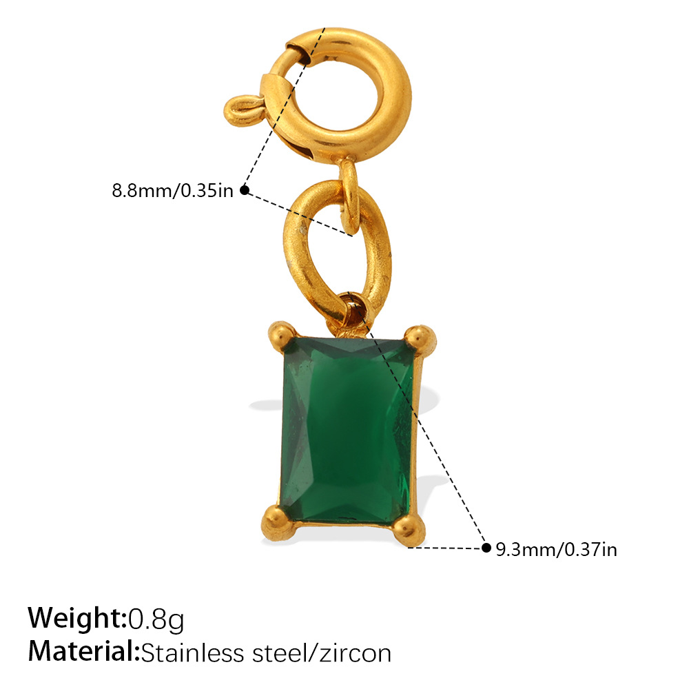Stainless Steel Spring Ring Clasp with Zircon Clover Charm, 18K Gold Plated, Detachable DIY Jewelry Connector for Bracelet Necklace Making