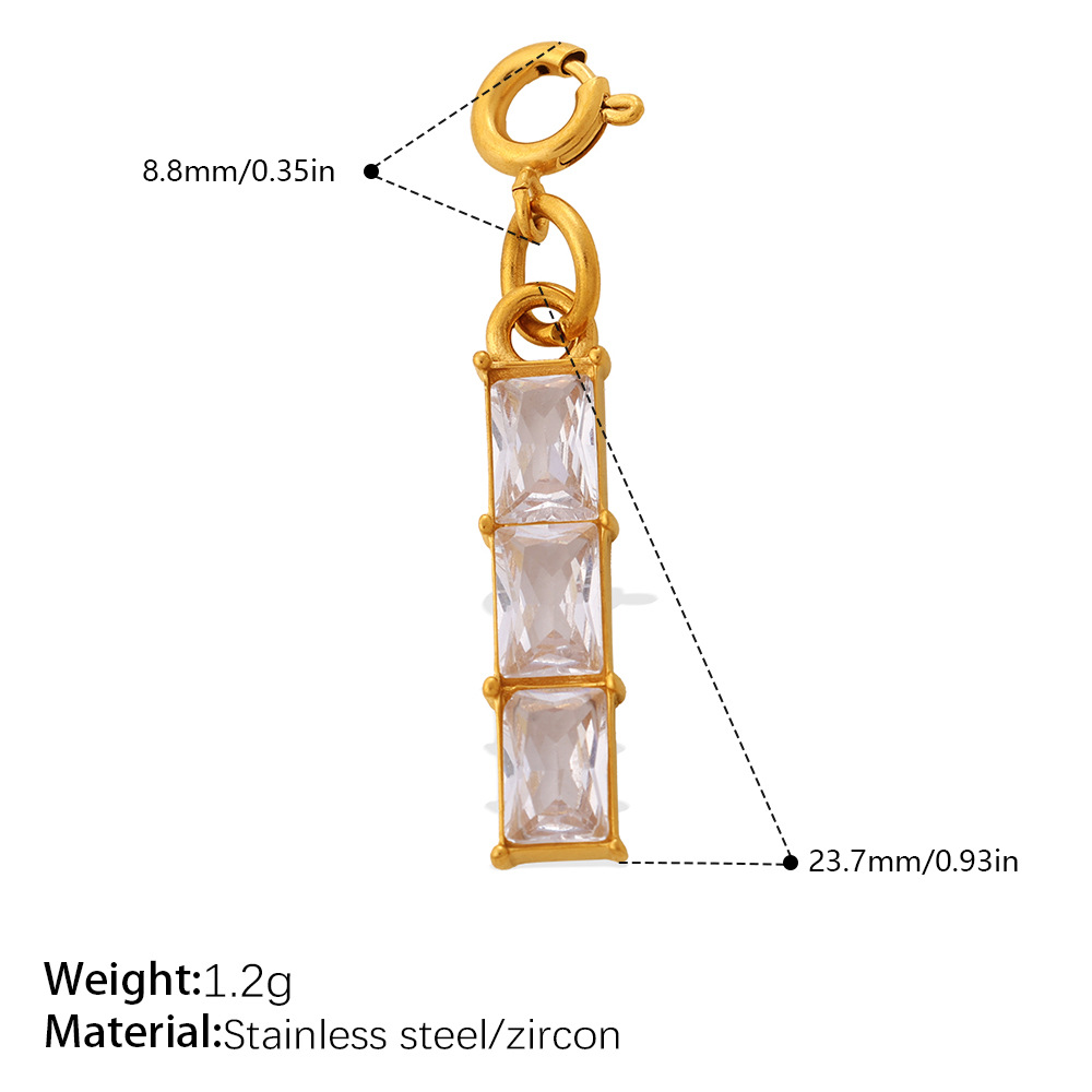 Stainless Steel Spring Ring Clasp with Zircon Clover Charm, 18K Gold Plated, Detachable DIY Jewelry Connector for Bracelet Necklace Making