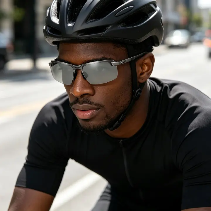 Photochromic Polarized Sunglasses Men UV400 Half Rim Sports Driver Cycling Outdoor Day Night Anti Glare Color Changing Lens Lightweight 30g Boda Boda Kenya Equator Adjustable Nose Pads Anti Glare Gift