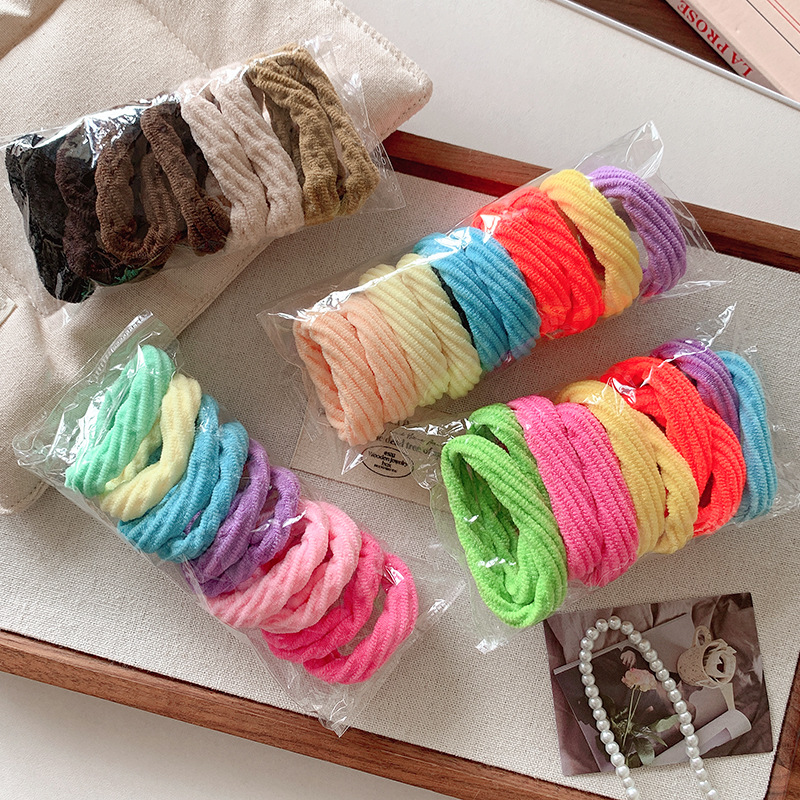Kids High Elastic Hair Ties Multicolor Soft No‑Hurt Hair Rubber Bands Girls High Ponytail Hair Ring Baby Daily Hair Accessories