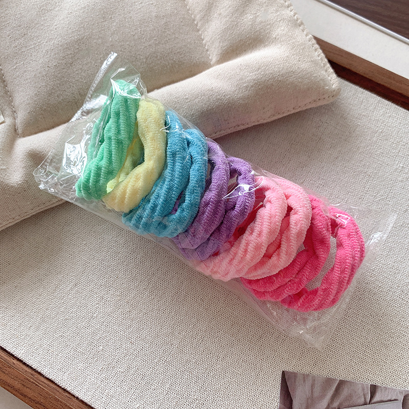 Kids High Elastic Hair Ties Multicolor Soft No‑Hurt Hair Rubber Bands Girls High Ponytail Hair Ring Baby Daily Hair Accessories