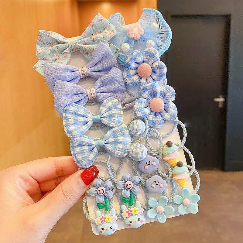 1 Set Cute Cartoon Kids Hair Ties Sweet Candy Color Bow Hair Bands Soft Elastic Ponytail Holders Lovely Hair Accessories for Toddler Girls