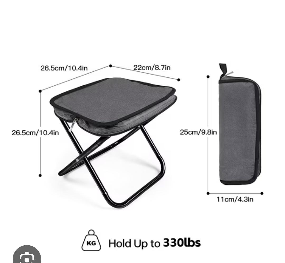 Portable Foldable stool in bag-Lightweight Camping Stool, Compact Outdoor Foldable Seat For Fishing, Hiking, Picnic