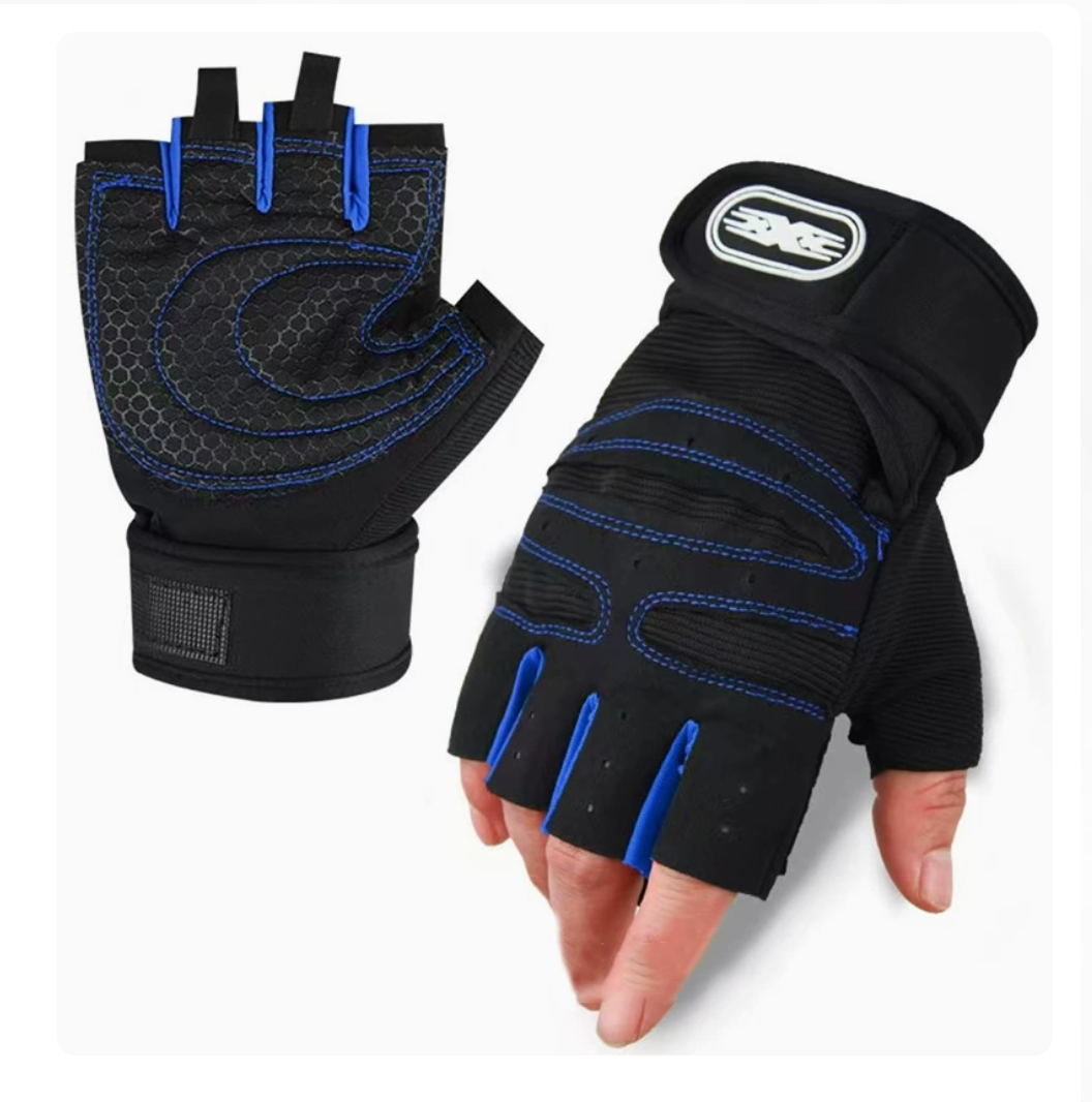 Local fast delivery A pair of gloves Dumbbell Gloves for Men Women Weightlifting Crossfit Bodybuilding Workout Sports Gym Training Gloves Non-slip Wrist Protector