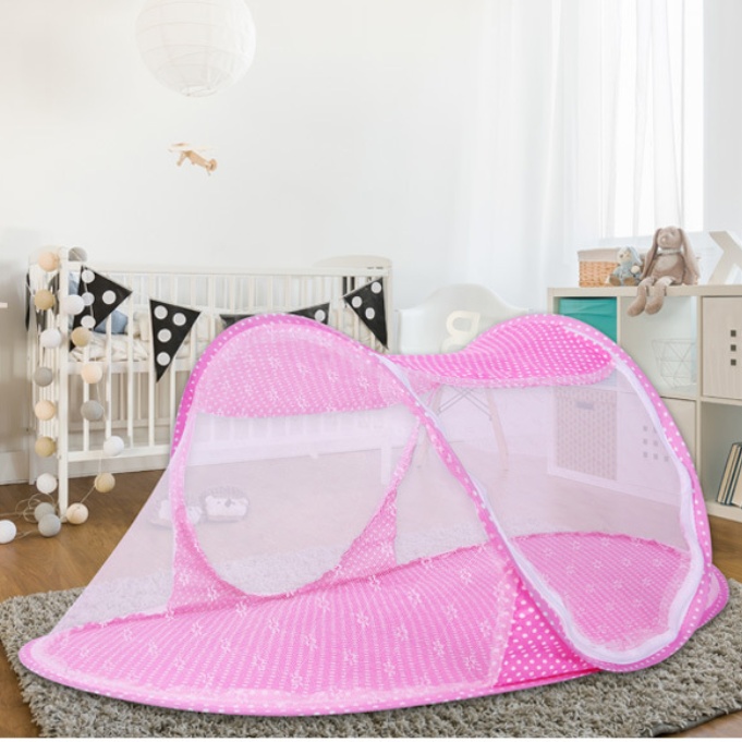 Portable Foldable Baby Sleeping Nest Cot with Mosquito Net – Lightweight Travel Baby Bed, Breathable Cotton Mattress, Insect Protection Dome, Newborn Sleeping Cot for Home & Outdoor Use