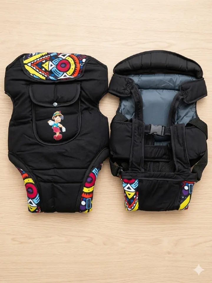 Premium 3-in-1 Ergonomic Baby Carrier – Stylish Tribal Print & Padded Comfort – Pinocchio Edition/Adjustable Comfort for Newborns to Toddlers