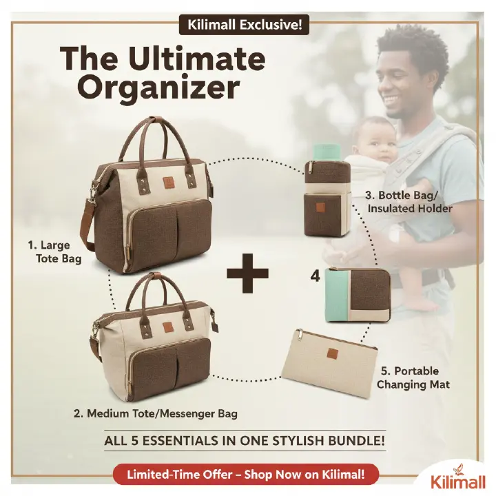 Ultimate Parent- Child Travel Bundle! Ergonomic Baby Carrier (Hip-Healthy) & Versatile 5-in-1 Diaper Bag System | MAX Comfort & Hands-Free
