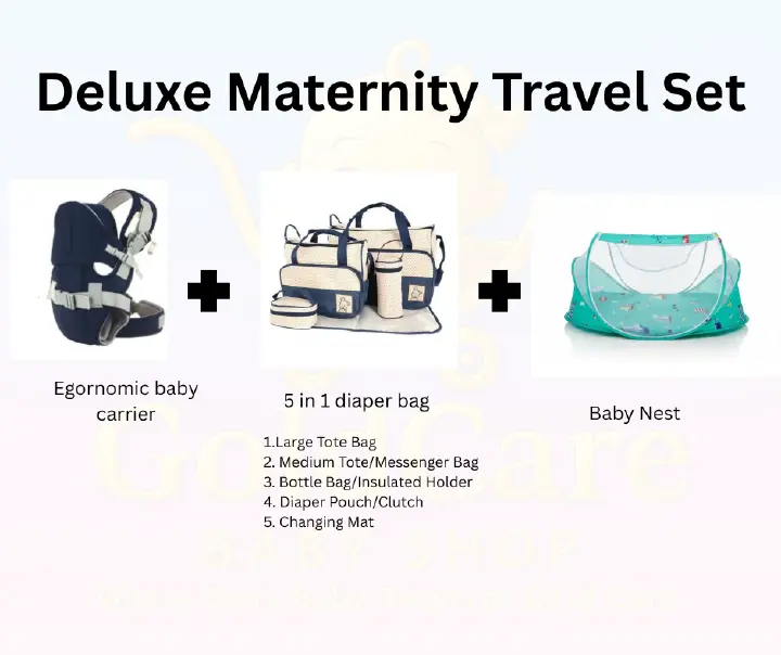the ultimate trio for parents who refuse to slow down. From the ergonomic support of our baby carrier to the massive storage of the 5-in-1 diaper bag and the cozy safety of our portable baby nest,