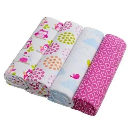 4-Pack Premium Cotton Flannel Baby Shawls - Ultra Soft Newborn Receiving Blankets & Swaddle Set