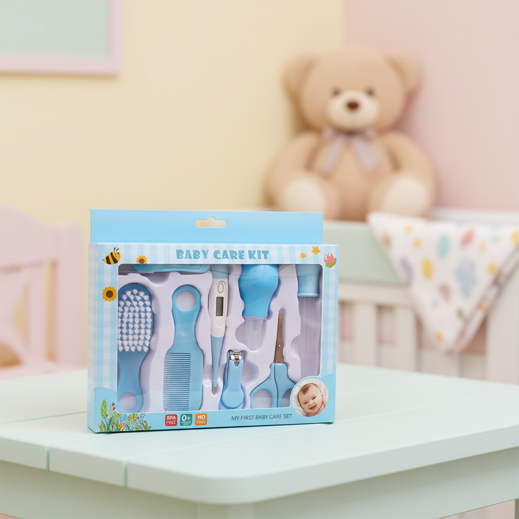 Baby Care Grooming Kit Newborn Baby Nail Hair Daily CareKit Infant Kids Grooming Brush Comb Safe Nail Clippers Set( care kit)