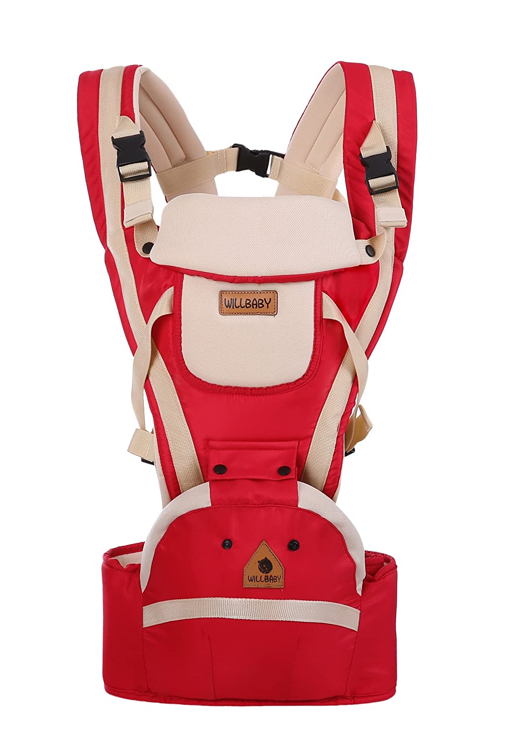 6-in-1 Ergonomic Baby Carrier with Hip Seat - 3D Breathable Kangaroo Bag for 0-36 Months - Lumbar Support & Hands-Free Comfort