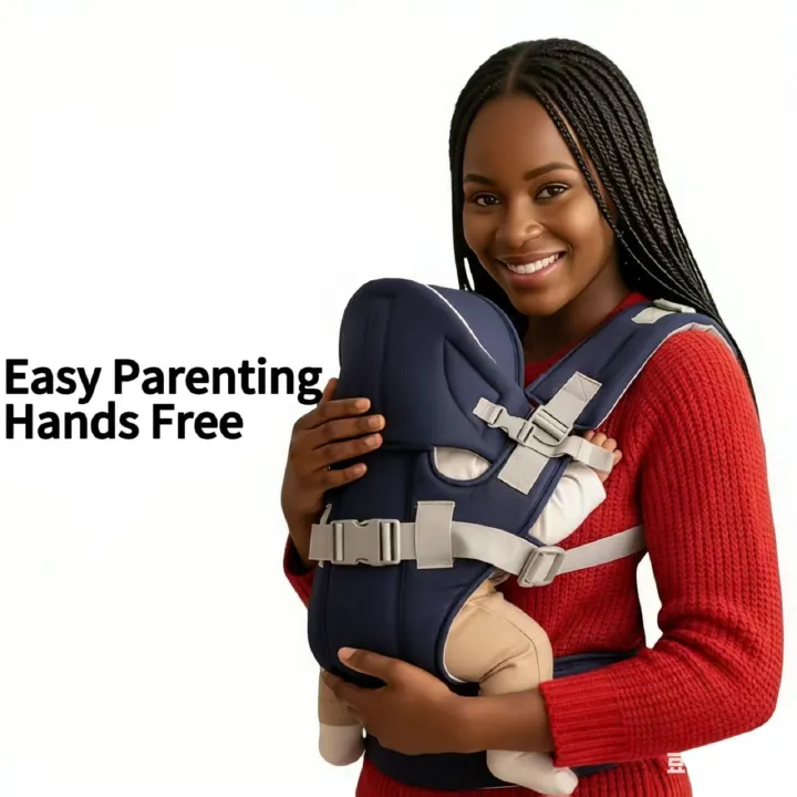 Ergonomic 5-in-1 Baby Carrier with Hip Seat & Hood – Breathable 3D Mesh, Back Support, Adjustable for Newborn to 20kg (4-6M+) - Hands-Free for Travel, Shopping, and Everyday Comfort