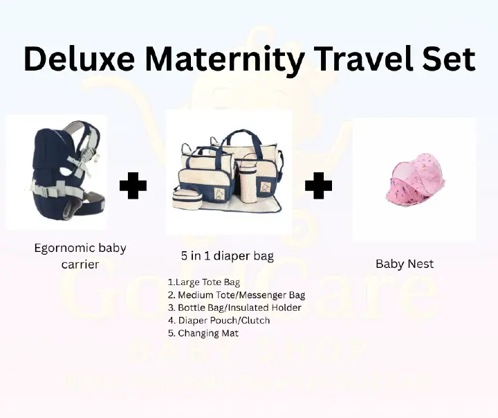 the ultimate trio for parents who refuse to slow down. From the ergonomic support of our baby carrier to the massive storage of the 5-in-1 diaper bag and the cozy safety of our portable baby nest,