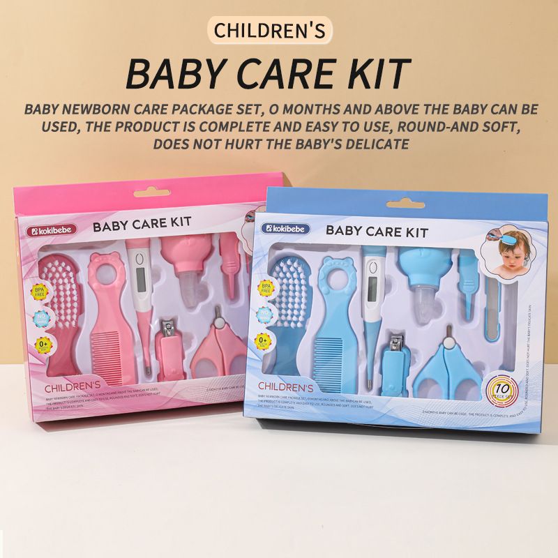 Baby Care Grooming Kit Newborn Baby Nail Hair Daily CareKit Infant Kids Grooming Brush Comb Safe Nail Clippers Set( care kit)