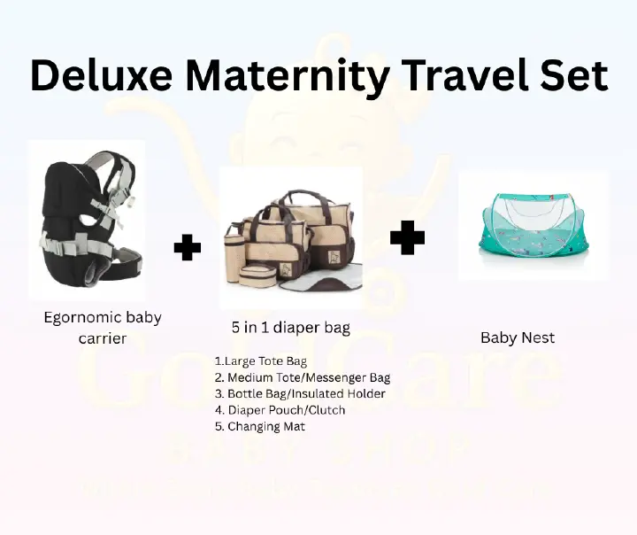 the ultimate trio for parents who refuse to slow down. From the ergonomic support of our baby carrier to the massive storage of the 5-in-1 diaper bag and the cozy safety of our portable baby nest,