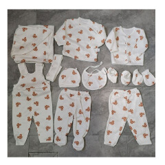Lucky Star 11 Pieces New Born Baby Receiving Set Newborn Baby Clothes Toddler Long open leg Romper Pants+Hat+Bibs Fall Winter Infant Baby Outfits soft durable and cozy set for girls and boys