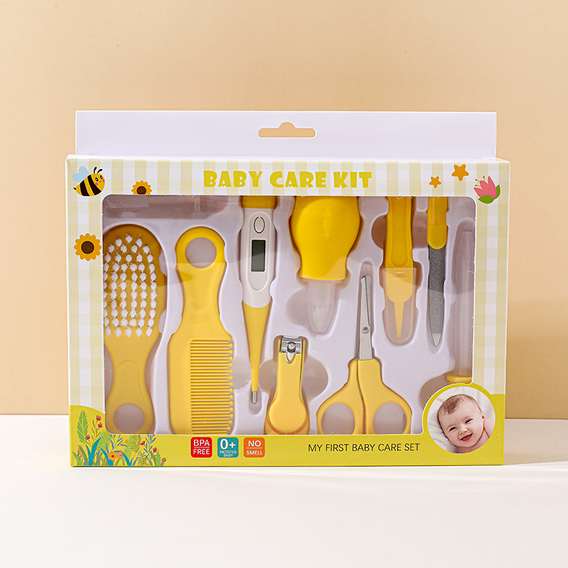 Baby Care Grooming Kit Newborn Baby Nail Hair Daily CareKit Infant Kids Grooming Brush Comb Safe Nail Clippers Set( care kit)