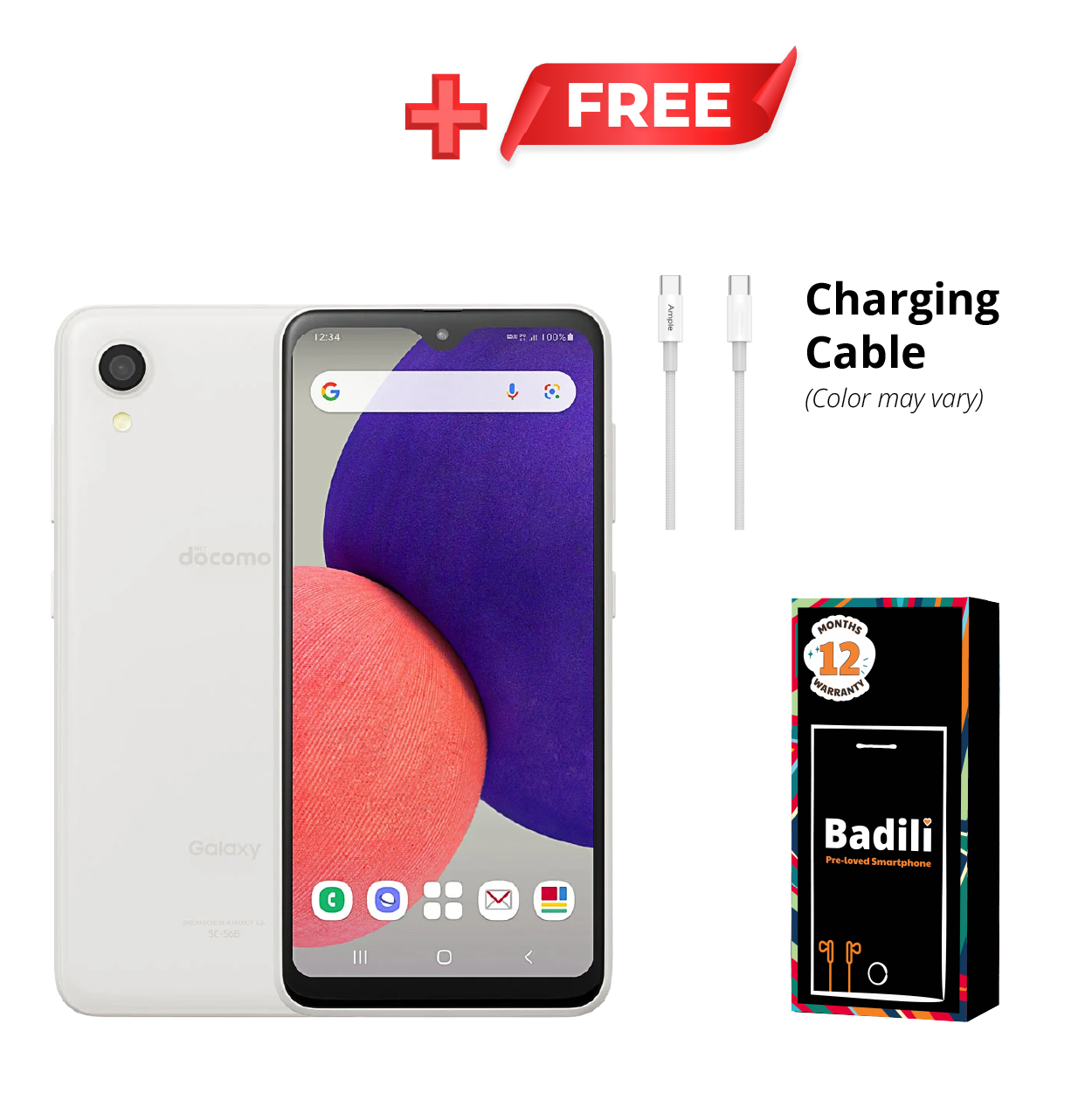 Samsung Galaxy A22 5G 4GB/64GB Single SIM- White – 6.6” FHD+ Display, 48MP Triple Camera, 5000mAh Battery, Android Smartphone – Refurbished by Badili