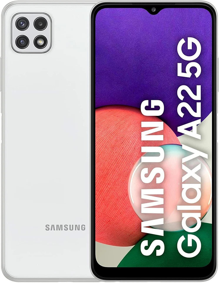 Samsung Galaxy A22 5G 4GB/64GB Single SIM- White – 6.6” FHD+ Display, 48MP Triple Camera, 5000mAh Battery, Android Smartphone – Refurbished by Badili
