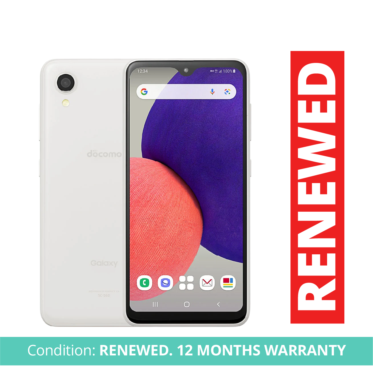 Samsung Galaxy A22 5G 4GB/64GB Single SIM- White – 6.6” FHD+ Display, 48MP Triple Camera, 5000mAh Battery, Android Smartphone – Refurbished by Badili
