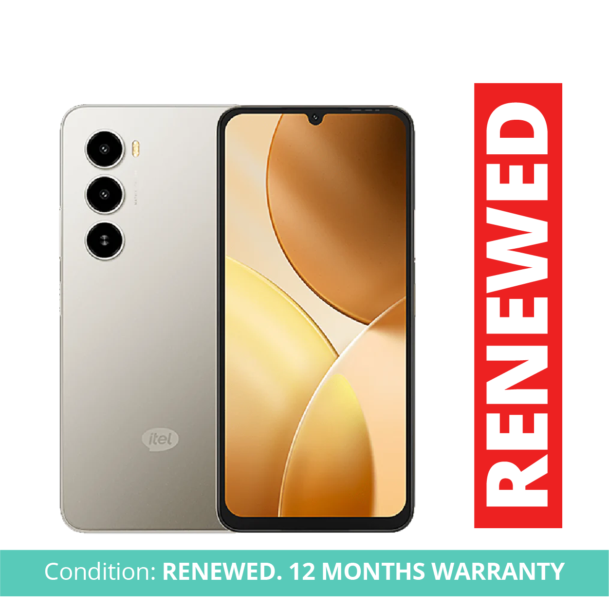 Itel A100 Phone, 4GB RAM, 128GB Storage, Grey, Android Smartphone, 8MP AI Camera, 8MP Selfie Camera, 6.75" 90Hz Display, 5000mAh Battery, 4G LTE, Refurbished by Badili, 1-Year Warranty