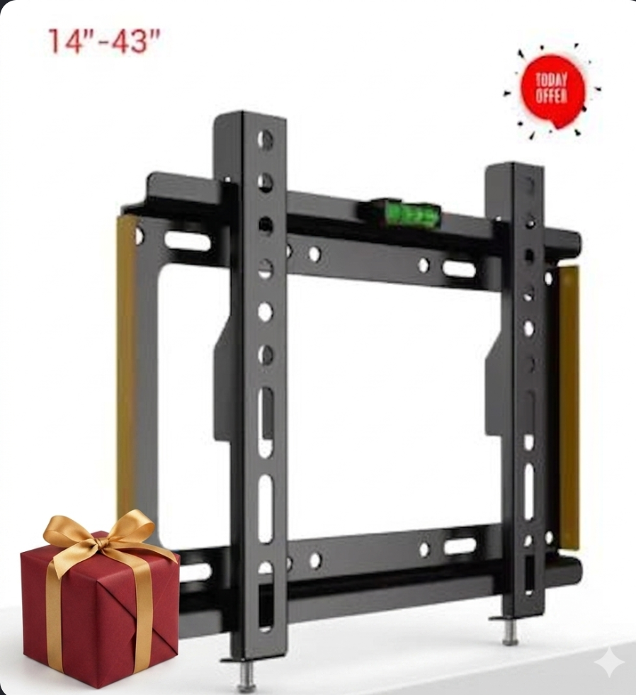 ⚡ FLASH SALE OFFER ⚡TV Wall Mount TV Stand 14″-43″ Plasma wall bracket Steel Material Fixed Solid Wall mount suitable for 14 inch to 43 inch Tv + Mobi GIFT