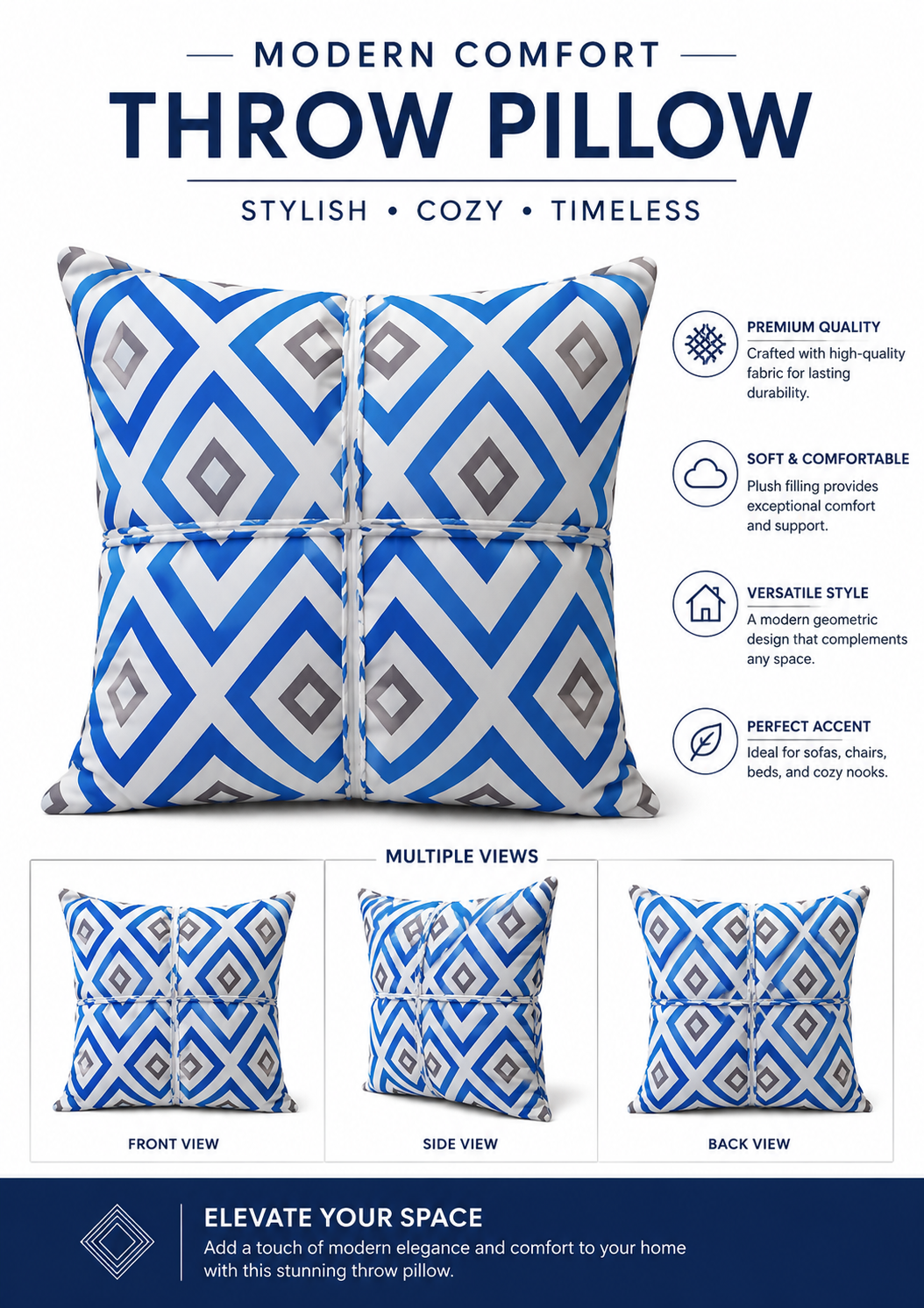 12th Anniversary LIMITED OFFER DEALS!!! DEALS!!!!✨ Premium Decorative Soft Throw Pillow Cushion — Fibre Filled | Durable & Comfortable
