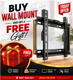 [Special Offer] TV Wall Mount TV Stand 14″-43″ Plasma wall bracket Steel Material Fixed Solid Wall mount suitable for 14 inch to 43 inch Tv + Mobi GIFT