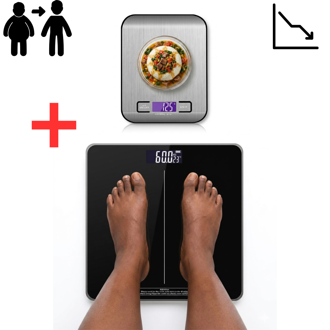 Smart Weight Loss Tracking System (Body + Food Scale Set) - from your morning weight to your meal portions.