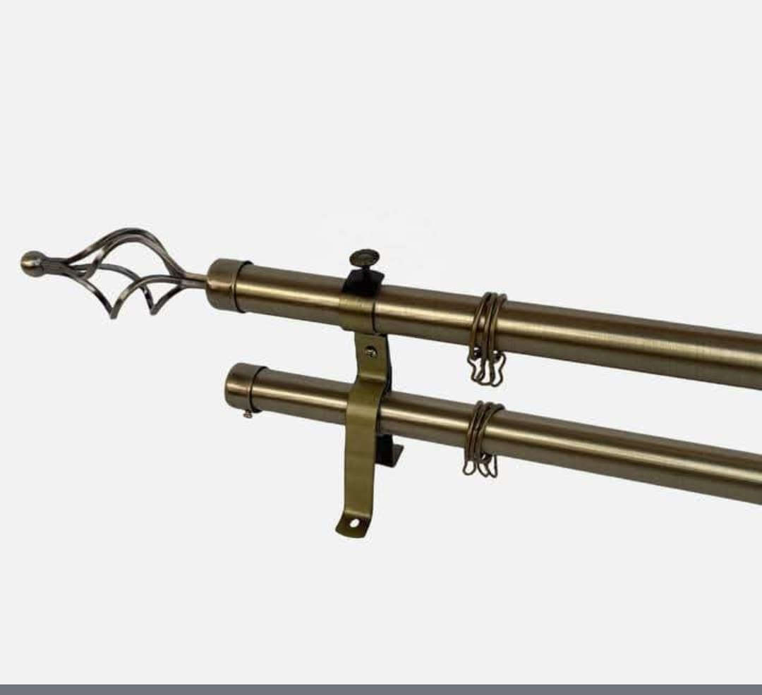 ⭐ MEGA OFFER ⭐ - A 1 pc 3 metres 🎙️🎙️ Brass finished double rod at affordable price and of very high quality