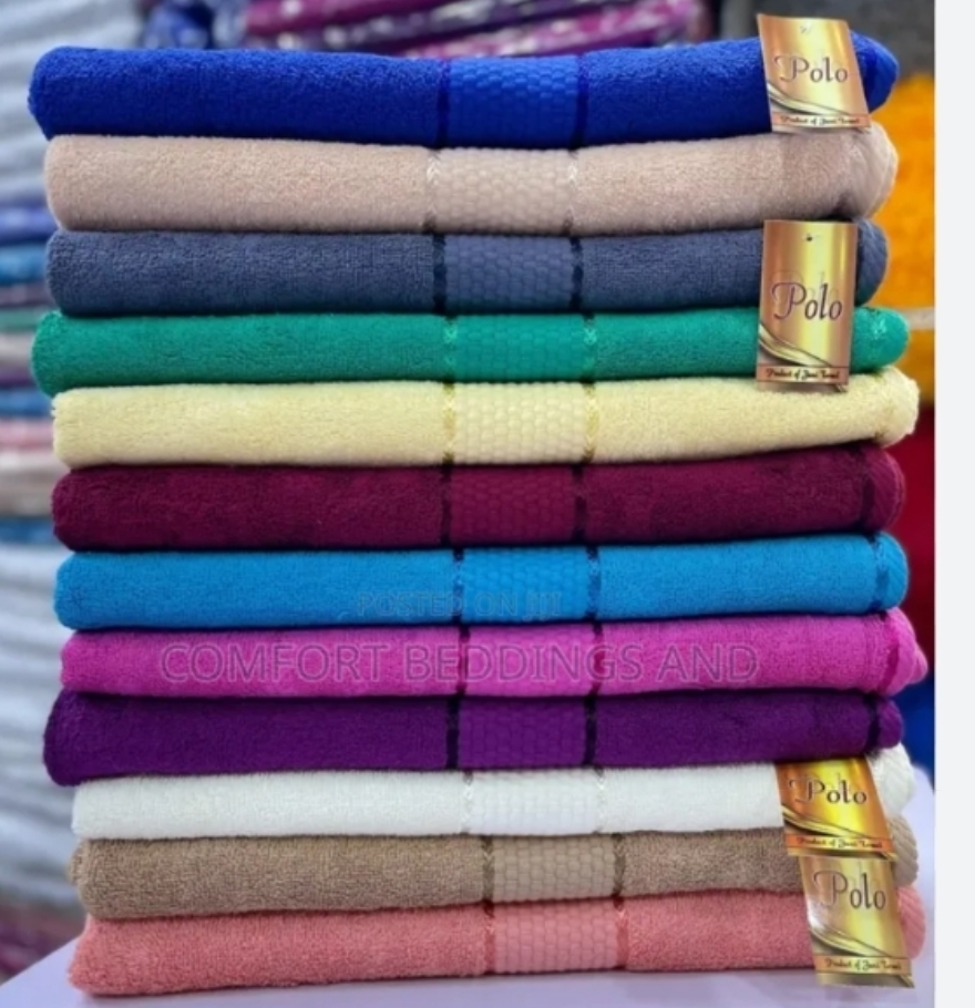 💰 BEST OFFER 💰 - A 1 pc POLO Bath Towel 100% Cotton Highly Absorbent Ribbed Weaved 90x165cm