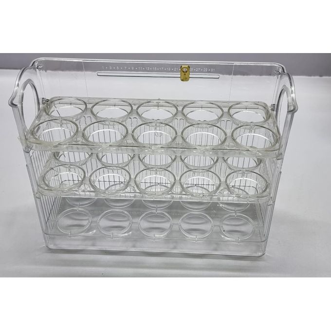 Acrylic egg organizer/Flip over egg holder/ 3-Tier Tray or egg holder/30-egg capacity holder
