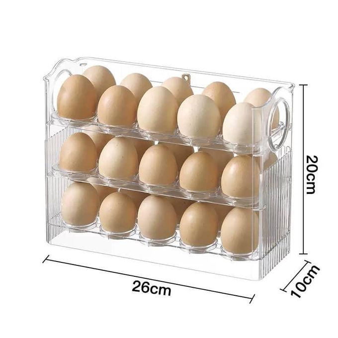 Acrylic egg organizer/Flip over egg holder/ 3-Tier Tray or egg holder/30-egg capacity holder