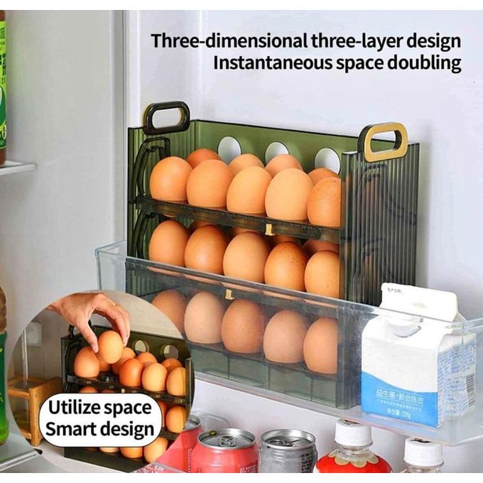 Acrylic egg organizer/Flip over egg holder/ 3-Tier Tray or egg holder/30-egg capacity holder