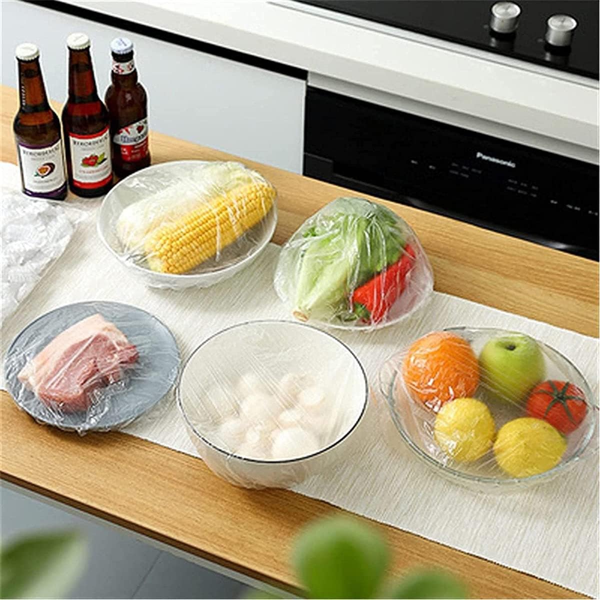 Fresh Keeping Bags 100PCS, Reusable Elastic Sealed Food Storage Covers, Sealing Stretchable Food Covers dust cover, Universal Kitchen Wrap Seal Caps